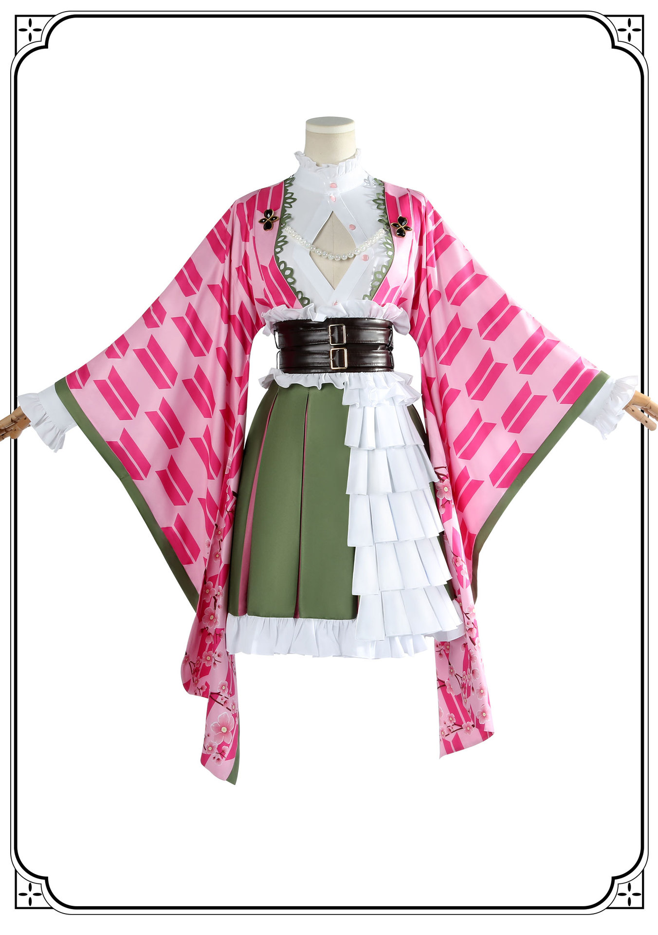 漫路人鬼灭之刃cos服甘露寺蜜璃五周年纪念祭cosplay服装二次元-阿里巴巴