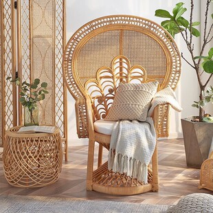 The Republic of China Real Rattan Peacock Chair Designer Shooting Southeast Asian Rattan Furniture Art Creative Wedding Photography Props