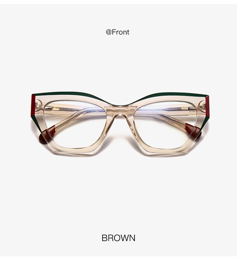 Anti blauwlicht bril retro mode voor dames met platte lens_voghion.com