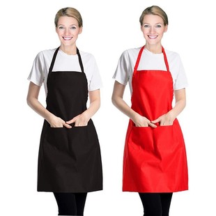 in stock wholesale advertising neck apron work kitchen catering apron solid color apron printing logo a generation of hair