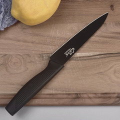 Sharp stainless steel black blade fruit knife household fruit cutting knife kitchen peeling melon fruit knife small knife portable Rong