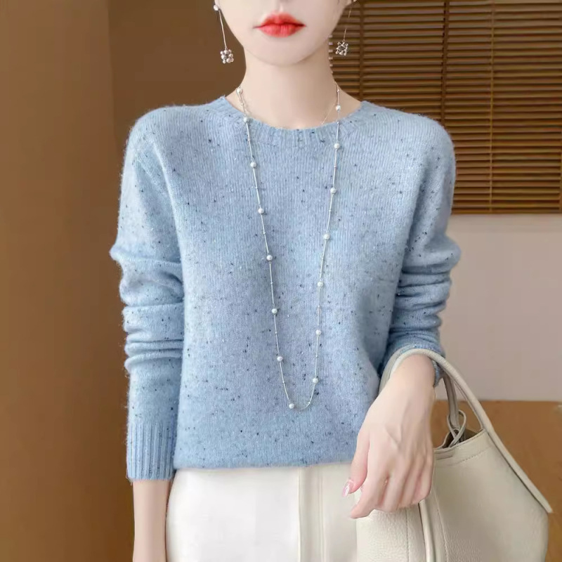24 Fall/Winter New First-Line Ready-to-wear Round Neck Point Yarn 7-pin Thickened 100 Merino Pure Wool Base Sweater for Women 24 Fall/Winter New First-Line Ready-to-wear Round Neck Point Yarn 7-pin Thickened 100 Merino Pure Wool Base Sweater for Women