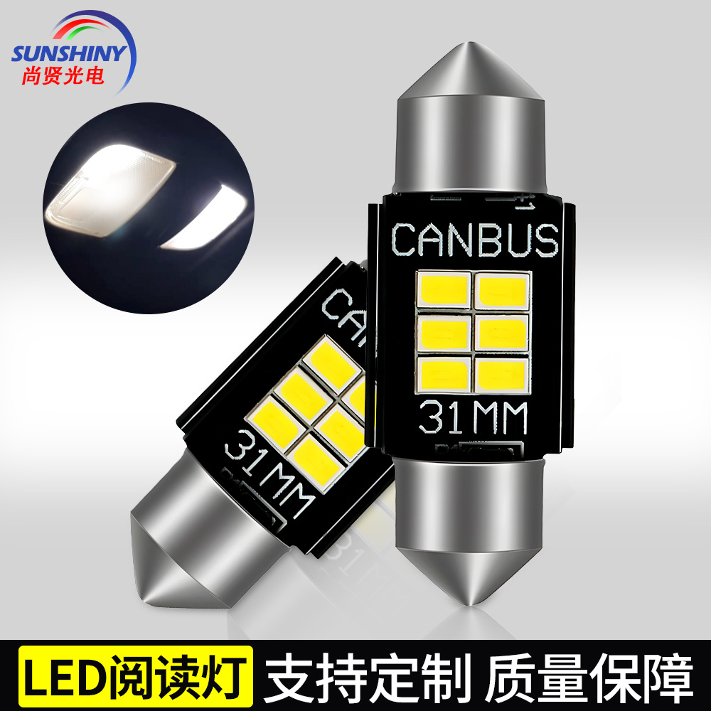 Transfronterizos LED automóvil luz de doble punta 6SMD - 3020 luz de instrumento negro decodificado luz de lectura de placa de matrícula resaltada