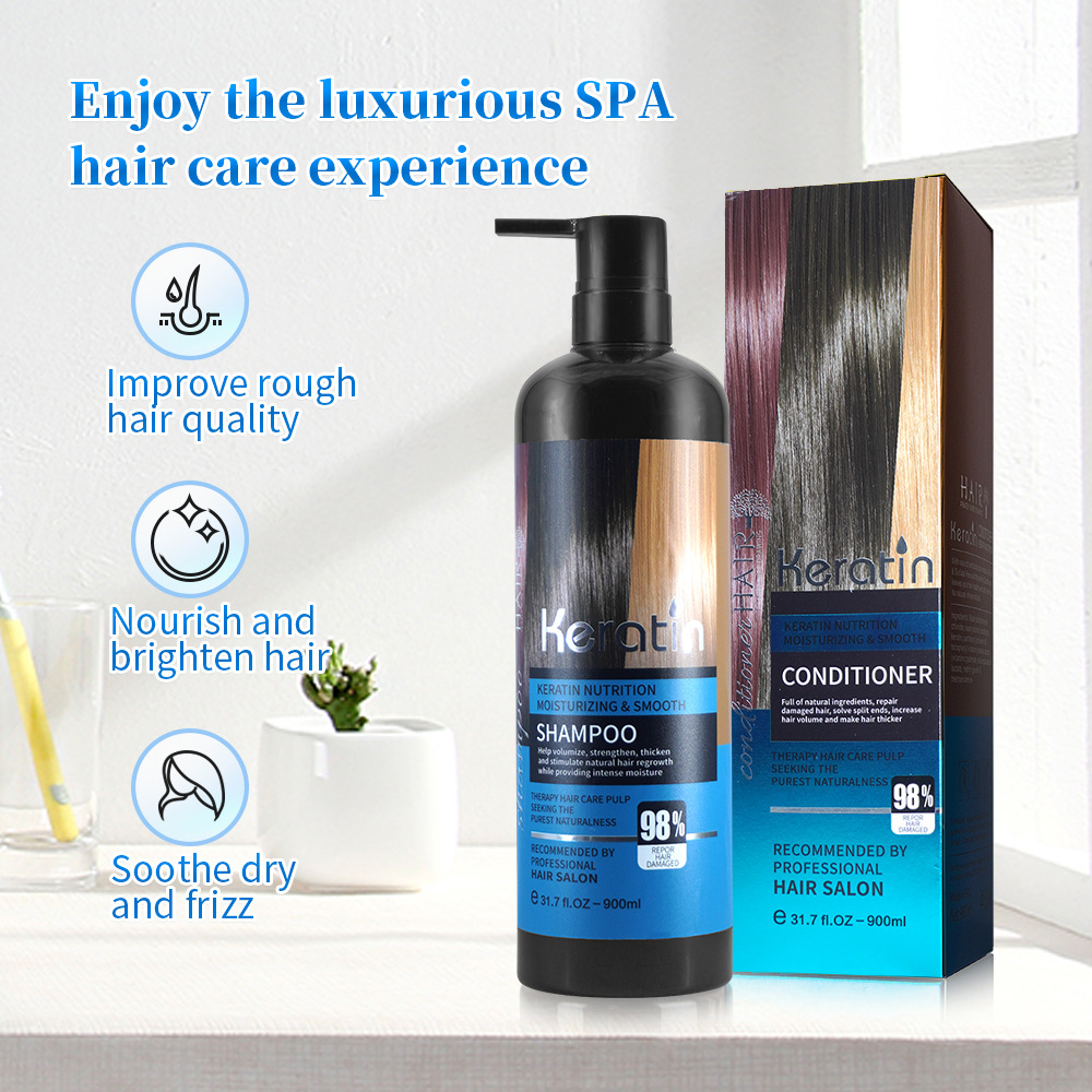 Comercio exterior Arganoil Cuidado Keratin Juego de cuidado de queratina Champú marroquí Acondicionador Mascarilla para el cabello