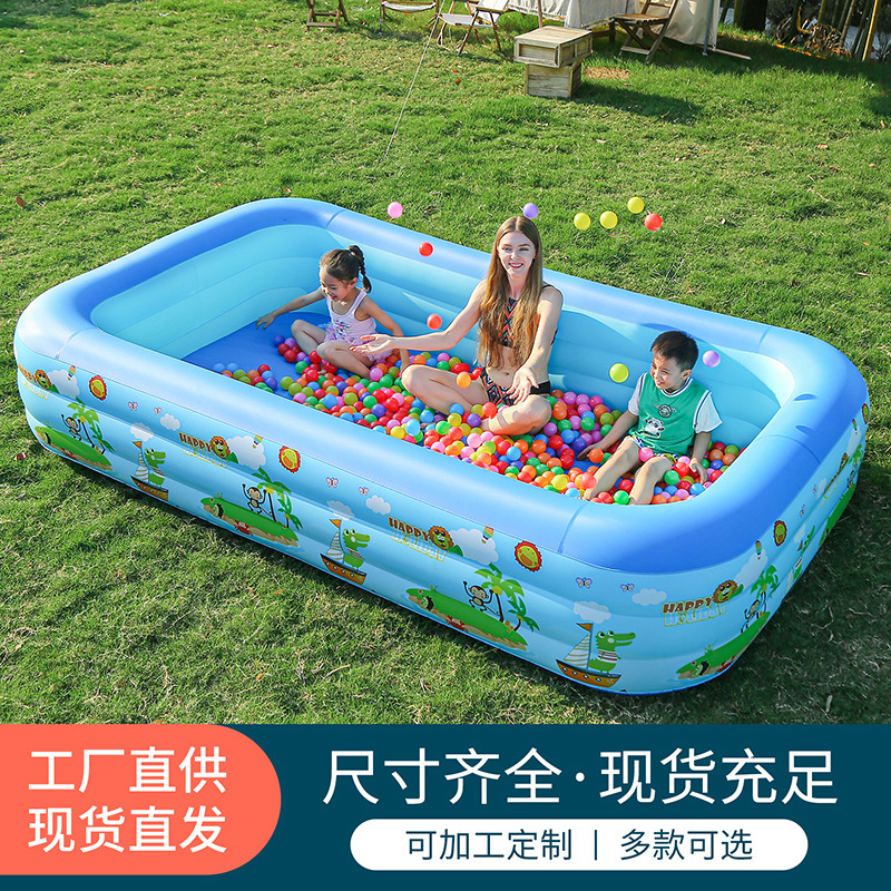 Nueva piscina inflable, baño plegable al aire libre para adultos con estampado azul y blanco grueso, piscina para bebés