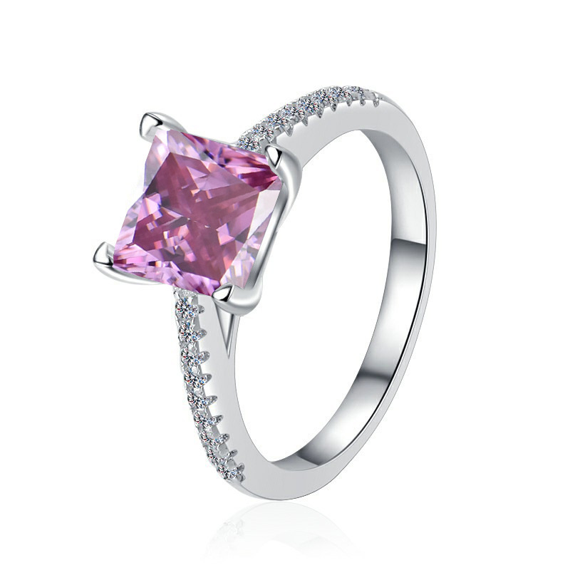 925 anillo de plata esterlina mujer nueva princesa de moda europea y americana Fang cuatro garras anillo de piedra de moissan plata fábrica en vivo