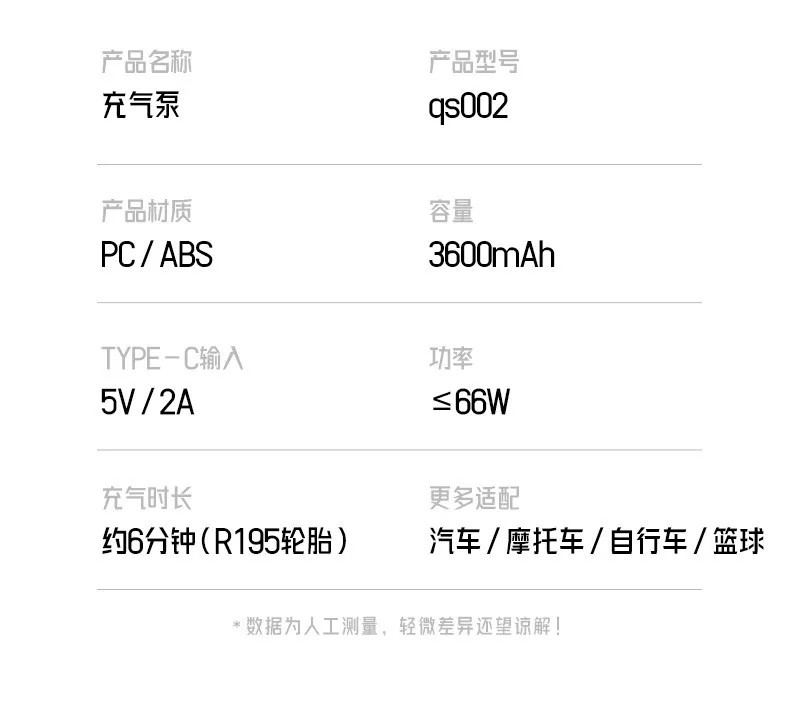 Car-mounted wireless air pump, portable car air pump, electric car tire high-pressure inflator