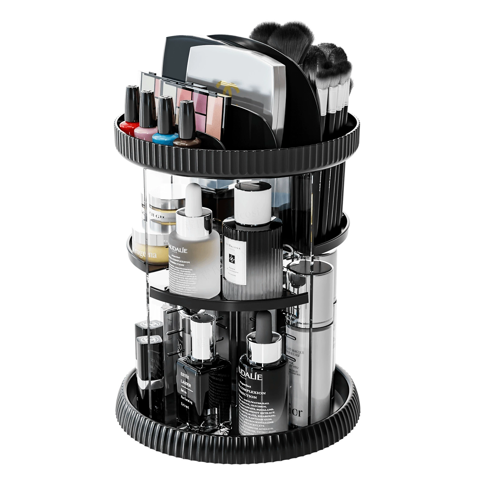 Rotating Countertop Storage Rack, Multi-Layer Cosmetic Organizer, 2–3 Tier Rotating Box
