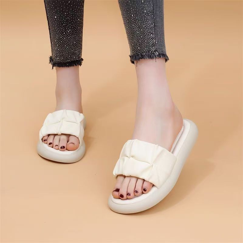 Nuevas zapatillas de verano, zapatillas de fondo plano cómodas, zapatillas de fondo grueso de mujer, zapatillas de estudiante, zapatillas de madre
