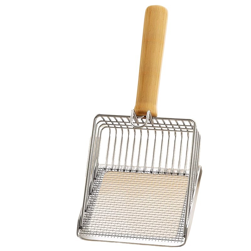 2-in-1 Metal Electroplated Iron Fine Hole Poop Mineral Tofu Sand Large Cat Litter Scoop_voghion.com