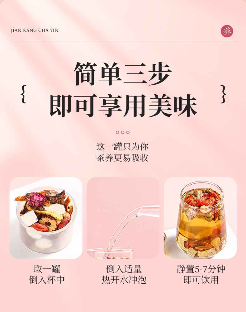 Jujube Rose Herbal Tea Hong Zao Mei Gui Hua Tea 180g Cold Brew Flower Tea Blend preparation