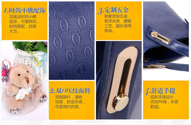 New Bear four-piece set, European and American trend women's single-shoulder bag, crossbody and hand-carry bag, cross-border one-piece delivery worldwide undefined