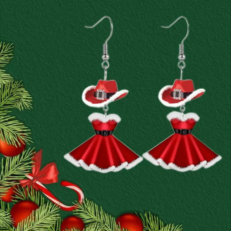 国境を越えたクリスマス恋歌祝日パーティー氷凌花雪花アクリルイヤリングレトロファッション大衆デザインイヤリング|undefined