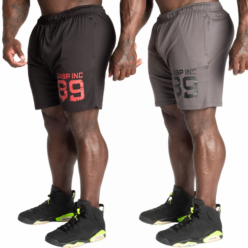 Gasp New Summer Fitness and Bodybuilding Quick-Drying Polyester Breathable Sports Training Squat Running Basketball Slim Shorts