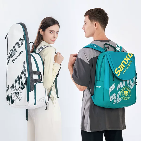 SANXDI Badminton Bag 3 Pack Tennis Backpack Men's and Women's Sports Backpack Independent Shoe Bin Folding Racket Bag