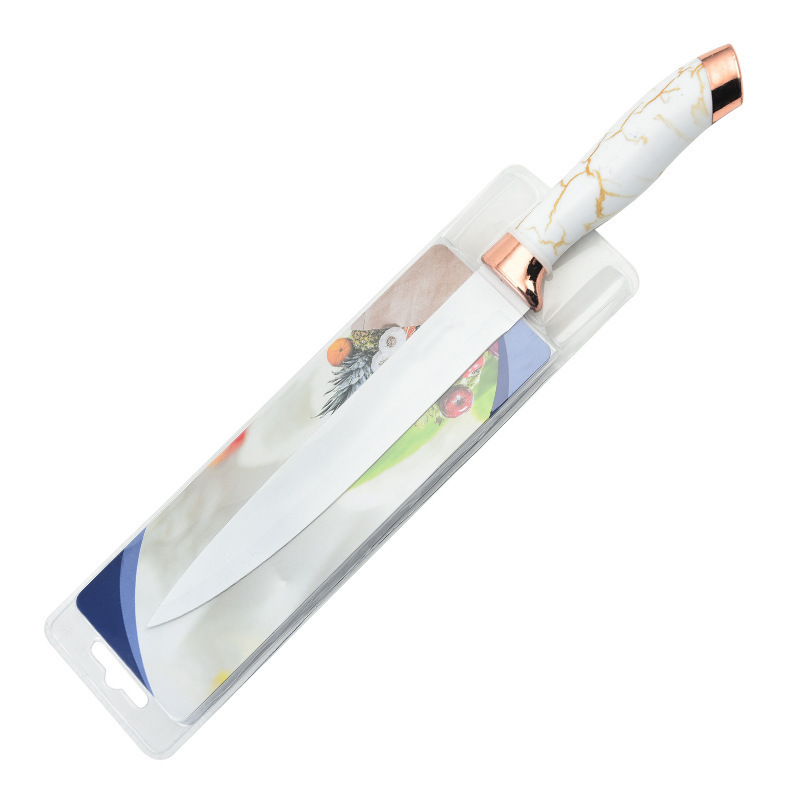 Ventas directas de oro rosa doble cabeza galvanizada mármol acero inoxidable pulverización de pintura cuchillo cuchillo de doble cara cuchillo único