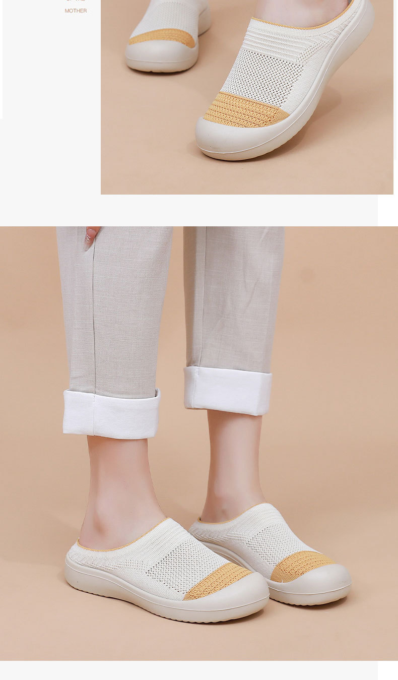 Women's Summer New Fashion Breathable Versatile Non-Slip Wear-Resistant Round Toe Slip-On Shoes Half Slippers_vogvips.com