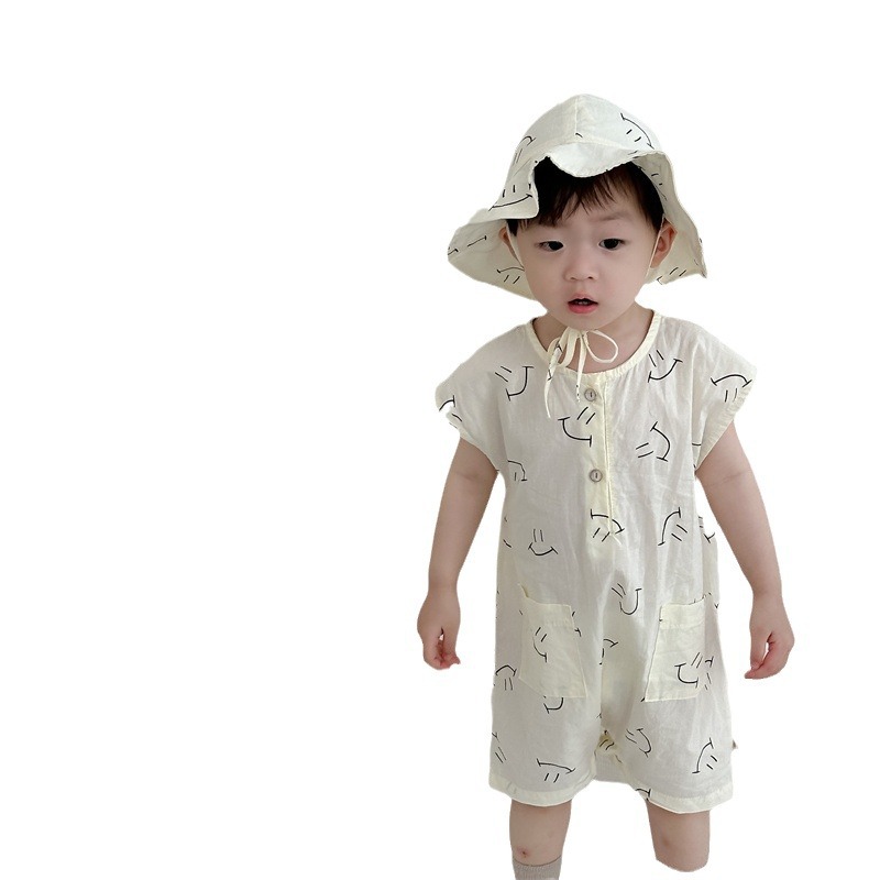 Ropa de verano para niños, estilo delgado, novedad 2026, ropa de verano para niños, estilo coreano, ropa infantil, mono sencillo y lindo para bebé