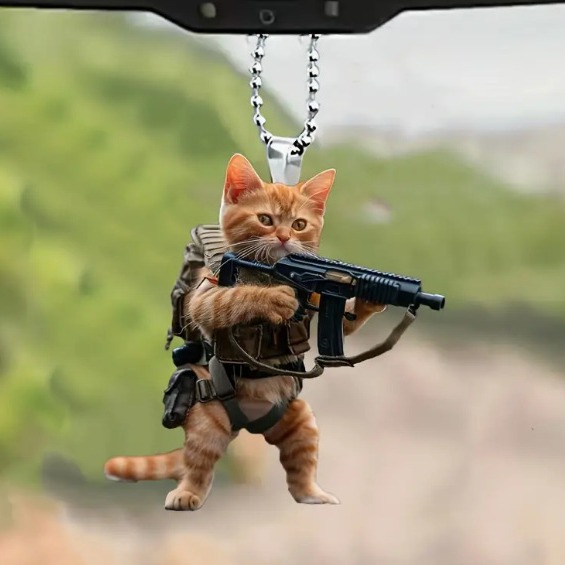 Nuevo acrílico plano transfronterizo para gatos colgante de arma