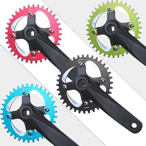 Mountain bike positive and negative tooth chainring 104BCD square hole crank 8/9/10/11 speed modified single chainring 152mm