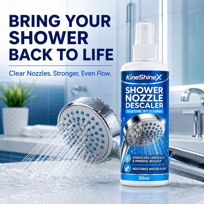 KineShineX showerhead silicone outlet descaling agent, powerful cleaner for removing scale from bathroom showerheads