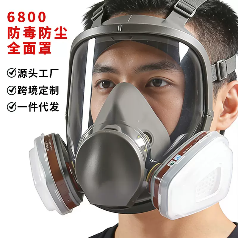 6800防护全面具防尘防毒面具面罩喷漆化工防甲醛大视野硅胶面罩