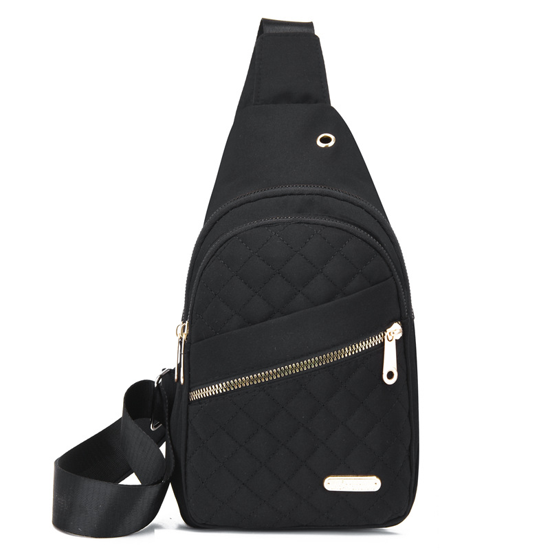 Bolso de pecho para mujer estilo coreano simple bordado multicapa gran capacidad para uso al aire libre