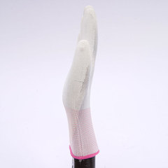 White PU Nylon Full-Hand Dipped Rubber Work Gloves, Anti-Static and Anti-Slip, Factory Direct Supply, Wholesale Available