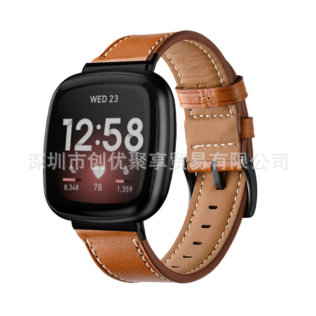 For Fitbit versa3/versa4 leather strap fitbit sense2/sense leather strap