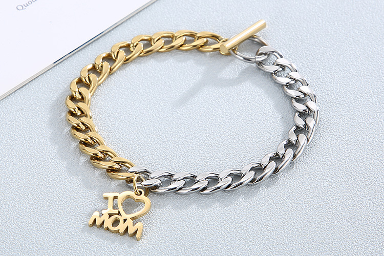 Fashion 18K Gold Plated No Inlaid Titanium Steel Wholesale display picture 2