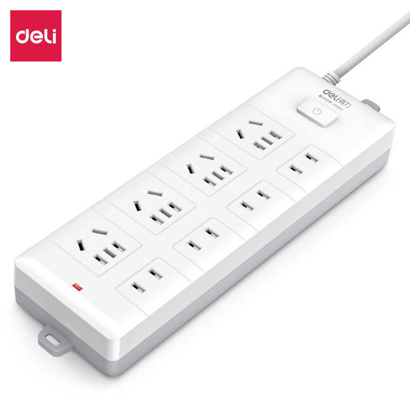 得力18158延长线插座5组5米/3米/1.8米居家办公接线插座排插接线