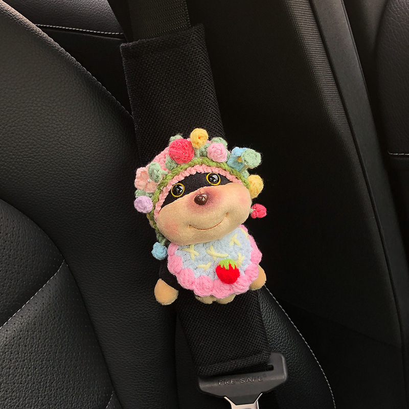 Cinturón de seguridad de automóvil creativo y encantador, cubierta de hombro, cuello de estrangulamiento, dibujos animados generales, parejas de alto nivel.