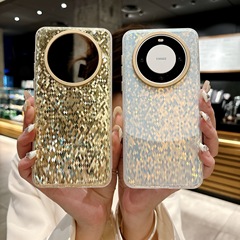 電鍍鐳射炫彩適用華為mate60pro手機殼鑽石菱格p70Art防摔保護殼