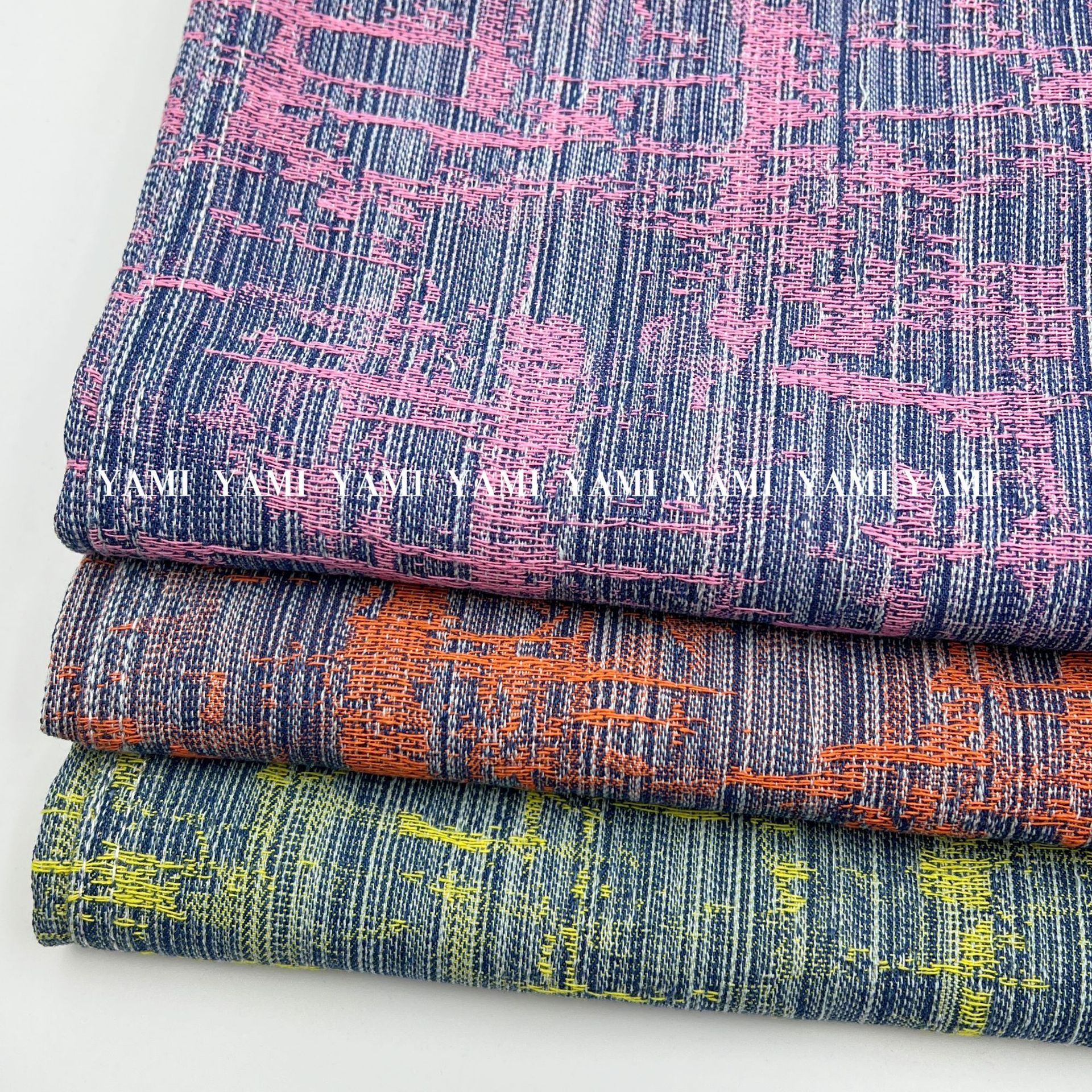 No elástico 10 rayas verticales conjunto de bambú color jacquard bolsa de mezclilla ropa de marca de moda traje de tela de mezclilla image 3