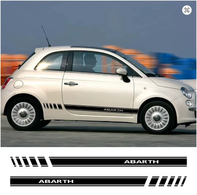 Car Side Stripe Stickers Suitable for Fiat 500 Abarth Accessories Modified Racing Sports Graphic Car Decals