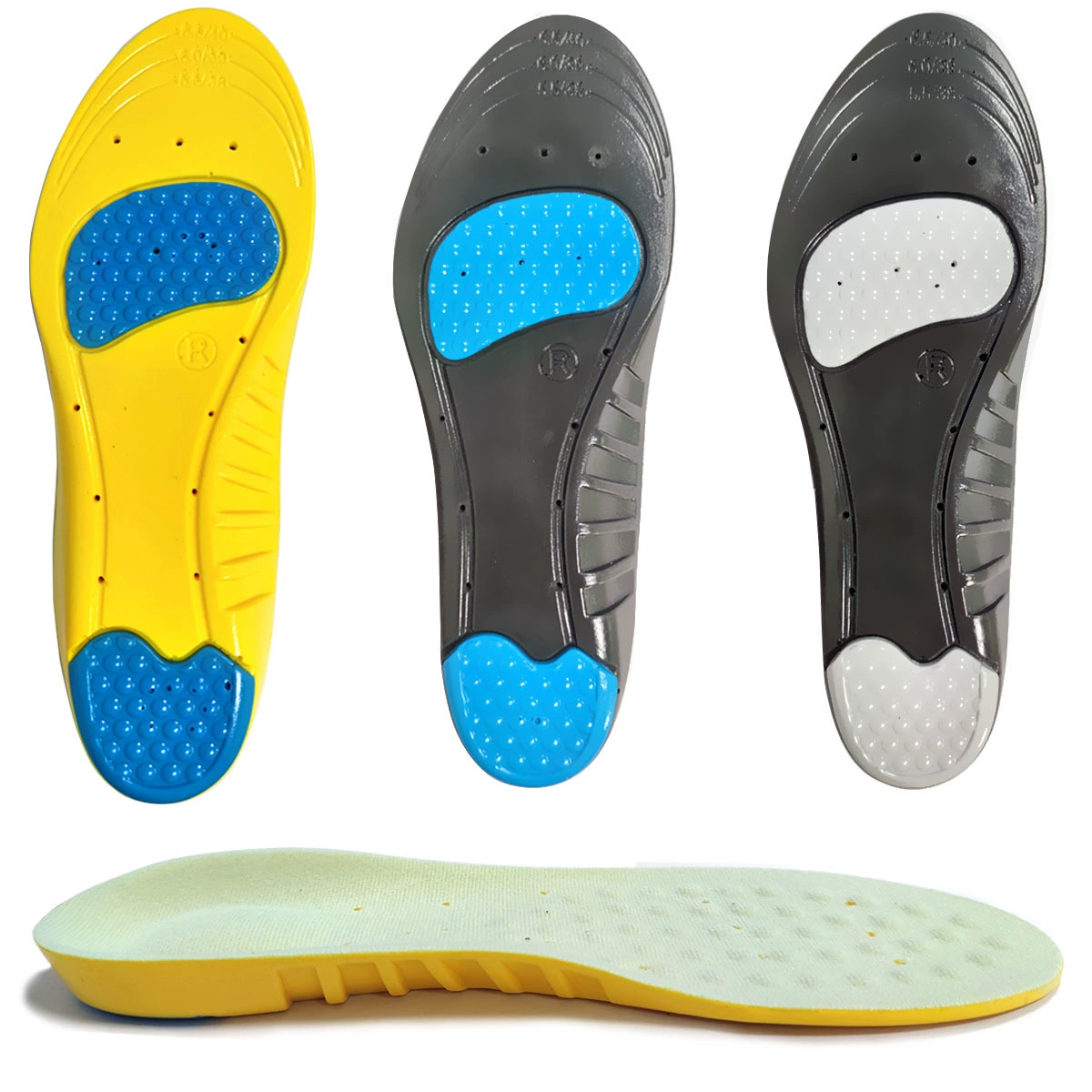 Спортивные стельки из полиуретана Мужские и женские впитывающие пот дышащие амортизирующие стельки для бега и баскетбола Утолщенные повседневные стельки Four Seasons