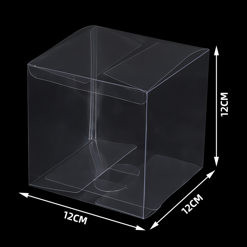 Caja plegable transparente PET caja de regalo caja de almacenamiento a prueba de polvo Embalaje cuadrado transparente de PVC al por mayor caja de embalaje de plástico creativo