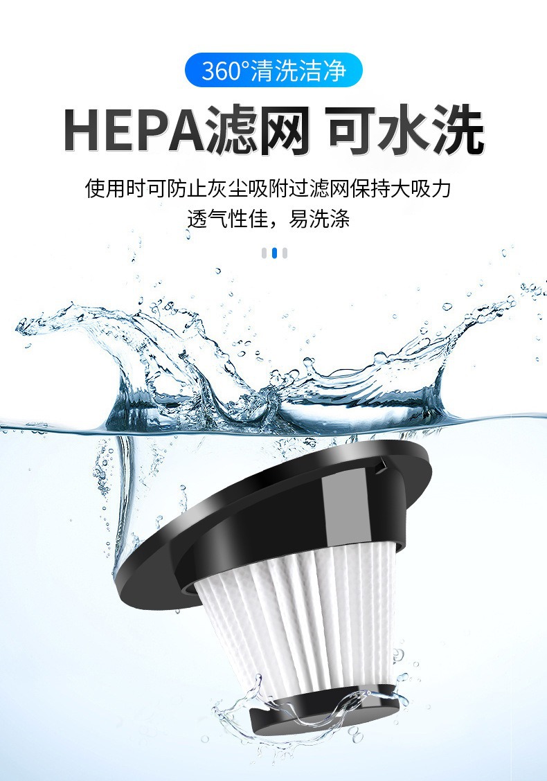 Car Vacuum Cleaner, Rechargeable Wireless Vacuum Cleaner, Dual-Purpose Dry and Wet Vacuum Cleaner for Car and Home, High-Power USB Vacuum Cleaner