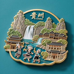 【贵州】景点金属立体浮雕苗族服饰冰箱贴旅游景区纪念品文创礼物