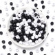 Factory supply acrylic black and white two-color large hole flat round beaded diy hand string beaded jewelry accessories wholesale