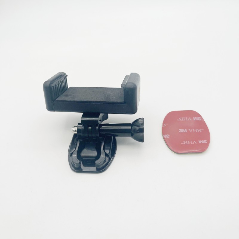 Casco soporte de disparo de teléfono móvil motocicleta montar accesorios de base fija fotografía horizontal y vertical clip de teléfono móvil giratorio