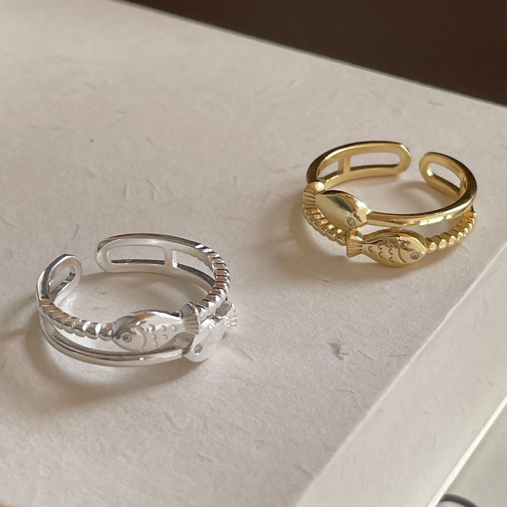 2g Weight Rings Classification Adjustable Ring Size 1 Piece Quantity Daily Occasion 925 Sterling Silver Material Fish Pattern Women's Gender Simple Style Style 925 Sterling Silver Fish Rings 925 Sterling Silver Rings 16