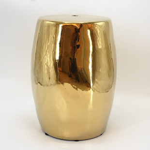 European-style Golden silver Ceramic Round Pier Nordic Style Light Luxury Ceramic Stool Shoe Changing Stool Dressing Stool Bedside Stool Chair