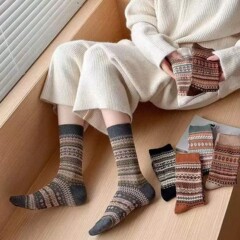 秋冬季新款袜子女中筒袜复古民族风堆堆袜美拉德好看袜子诸暨袜业