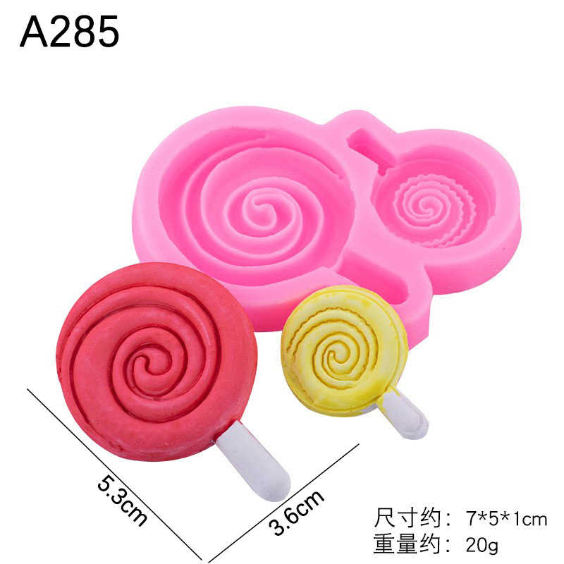 Lollipop silicona molde fondant pastel de chocolate decoración para hornear tarjeta inserción accesorios yeso epoxi jabón hecho a mano
