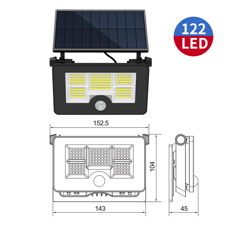 Amazon TUMU al aire libre jardín impermeable jardín iluminación farola cuerpo humano sensor infrarrojo plegable luz de pared solar