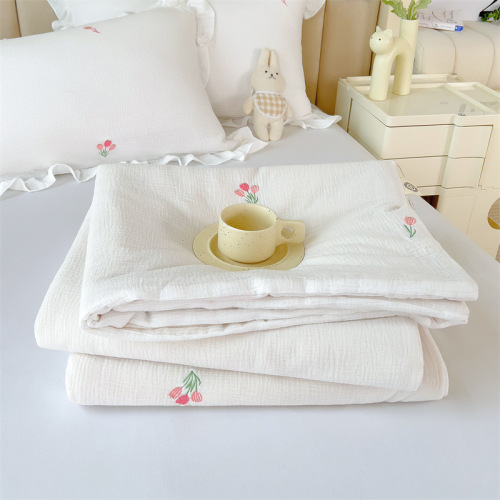 Category A maternal and infant grade pure cotton summer quilt cotton double-layer yarn soybean summer cool quilt ins style thickened winter quilt spring and autumn quilt core