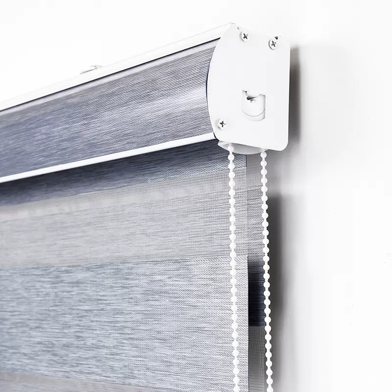 新款提花柔纱帘成品双层斑马帘飘窗窗帘成品电动手动遮光卷帘