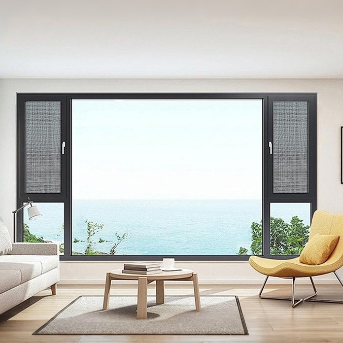 Anti-Noise Doors and Windows Customized Broken Bridge Aluminum Alloy Casement Windows Soundproofing Anti-Theft Windows Window Screens Integrated Floor-To-Ceiling Windows Wholesale