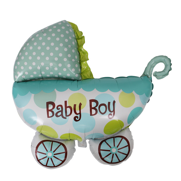Bebé luna llena decoración de cumpleaños coche mecedora película de aluminio globo cochecito mediano con forma de papel de aluminio globo image 3
